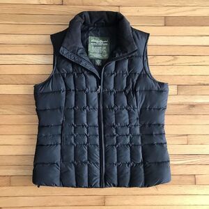Eddie Bauer Vest Womens Size Medium Black Premium Goose Down Quilted Puffer READ